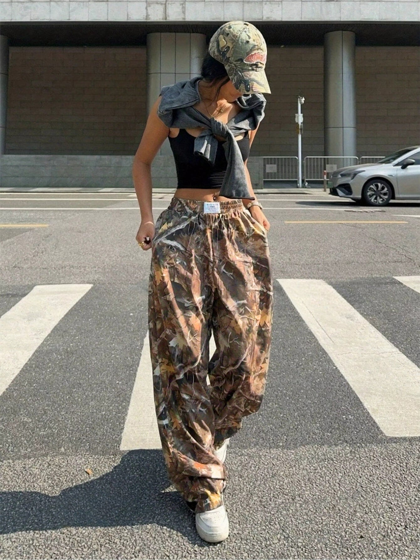 Womens Baggy Camo Cargo Pants