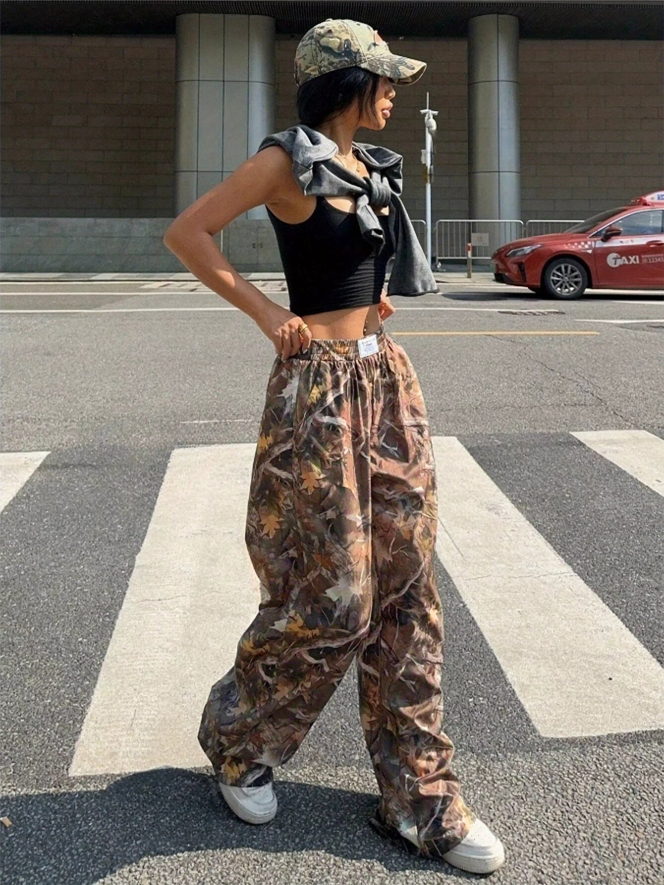 Womens Baggy Camo Cargo Pants