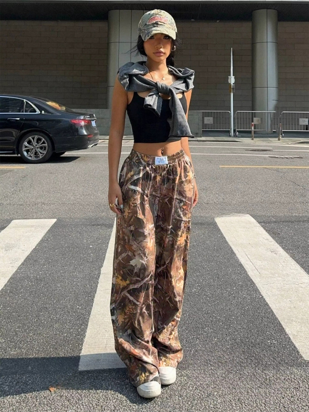 Womens Baggy Camo Cargo Pants